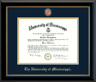 The University of Mississippi diploma frame - Masterpiece Medallion Diploma Frame in Onyx Gold