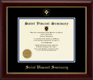 Saint Vincent Seminary Gold Embossed Diploma Frame in Gallery