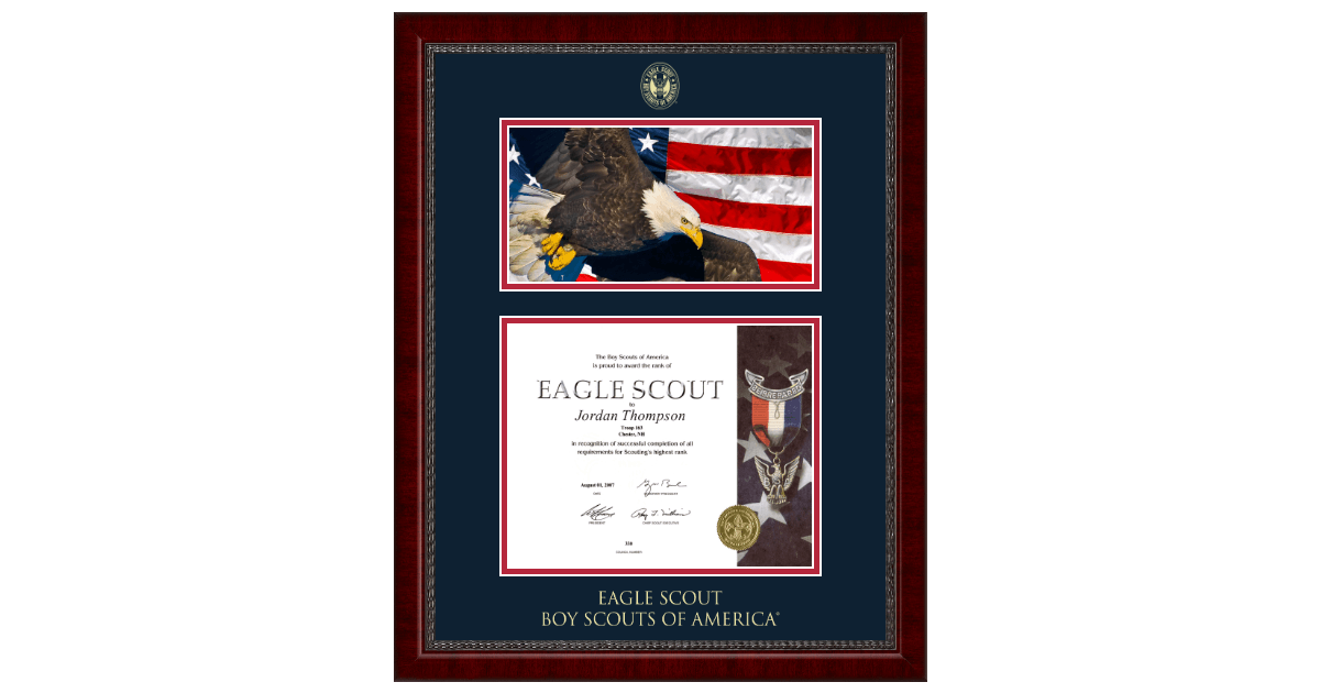 Eagle Scout Certificate Frame with Photo in Sutton Boy Scouts of