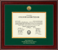 Dartmouth College Presidential Gold Engraved Diploma Frame in Jefferson