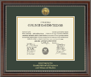 Dartmouth College Gold Engraved Medallion Diploma Frame in Chateau