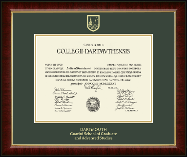 Dartmouth College diploma frame - Gold Embossed Diploma Frame in Murano