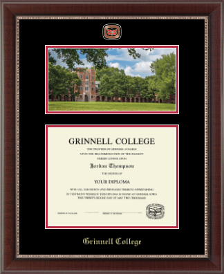 Grinnell College diploma frame - Campus Scene Masterpiece Medallion Diploma Frame in Chateau