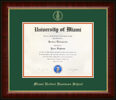 University of Miami diploma frame - Gold Embossed Diploma Frame in Murano