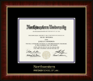 Northwestern University Gold Embossed Diploma Frame in Murano