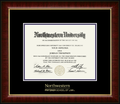 Northwestern University diploma frame - Gold Embossed Diploma Frame in Murano