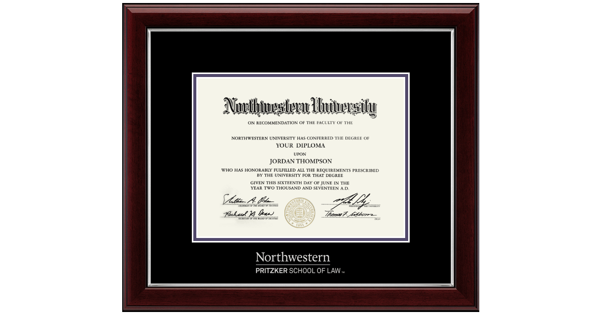 Northwestern Pritzker School of Law Diploma Frames