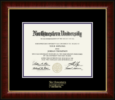 Northwestern University diploma frame - Gold Embossed Diploma Frame in Murano