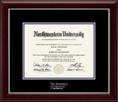 Northwestern University diploma frame - Silver Embossed Diploma Frame in Gallery Silver