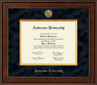 Anderson University in South Carolina diploma frame - Presidential Gold Engraved Diploma Frame in Madison