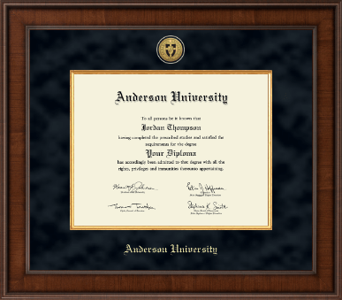 Anderson University in South Carolina diploma frame - Presidential Gold Engraved Diploma Frame in Madison