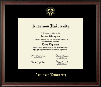 Anderson University in South Carolina diploma frame - Gold Embossed Diploma Frame in Studio