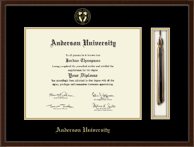 Anderson University in South Carolina diploma frame - Tassel & Cord Diploma Frame in Delta