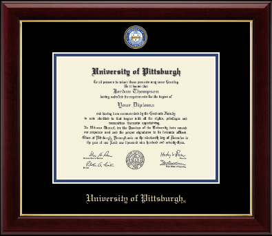 University of Pittsburgh at Bradford diploma frame - Masterpiece Medallion Diploma Frame in Gallery