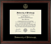 University of Pittsburgh at Bradford diploma frame - Gold Embossed Diploma Frame in Studio