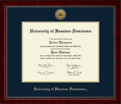 University of Houston Downtown diploma frame - Gold Engraved Medallion Diploma Frame in Sutton