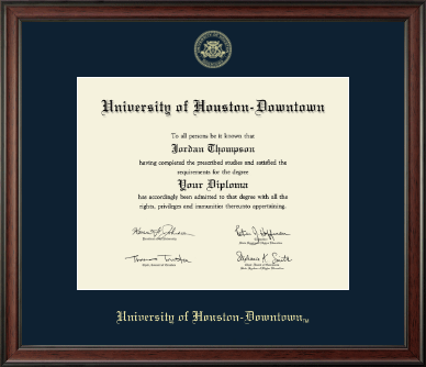 University of Houston Downtown diploma frame - Gold Embossed Diploma Frame in Studio