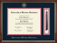 University of Houston Downtown Tassel Edition Diploma Frame in Southport Gold