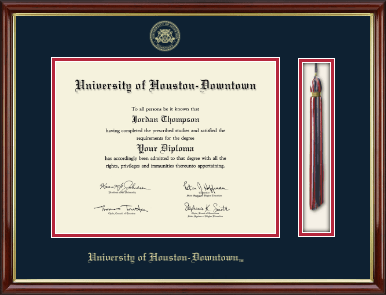 University of Houston Downtown diploma frame - Tassel & Cord Diploma Frame in Southport Gold