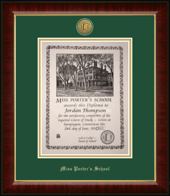 Miss Porter's School diploma frame - Gold Engraved Medallion Diploma Frame in Murano