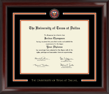 The University of Texas at Dallas diploma frame - Showcase Edition Diploma Frame in Encore