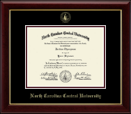 North Carolina Central University Gold Embossed Diploma Frame in Gallery