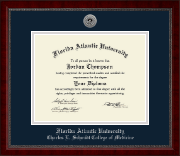 Florida Atlantic University diploma frame - Silver Engraved Medallion Diploma Frame in Sutton