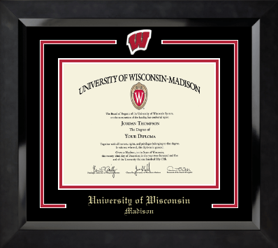 University of Wisconsin Madison diploma frame - Spirit Motion W Medallion Diploma Frame in Eclipse