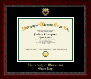 University of Wisconsin Green Bay Gold Engraved Medallion Diploma Frame in Sutton