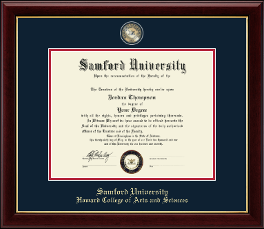 Samford University diploma frame - Masterpiece Medallion Diploma Frame in Gallery