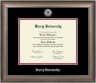 Barry University diploma frame - Silver Engraved Medallion Diploma Frame in Easton