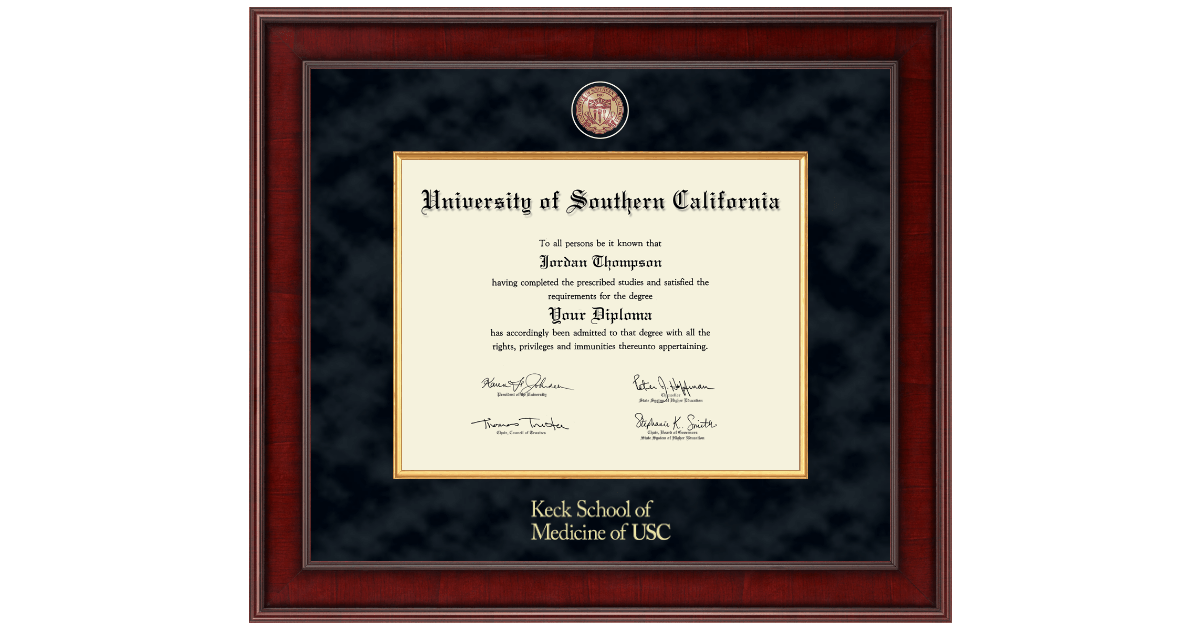 USC Keck School of Medicine Diploma Frames Church Hill Classics