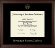 University of Southern California Gold Embossed Diploma Frame in Studio