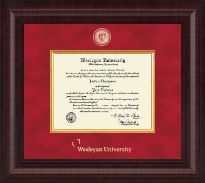 Wesleyan University Presidential Masterpiece Diploma Frame in Premier