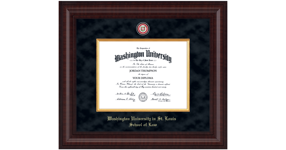 WUSTL School of Law Diploma Frames Church Hill Classics