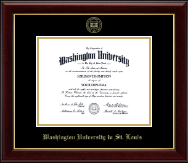 Washington University in St. Louis Gold Embossed Diploma Frame in Gallery