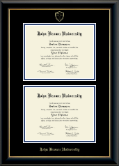 John Brown University diploma frame - Double Diploma Frame in Onyx Gold