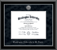 Washington University in St. Louis Silver Engraved Medallion Diploma Frame in Onyx Silver