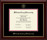 William Carey University Gold Embossed Diploma Frame in Gallery