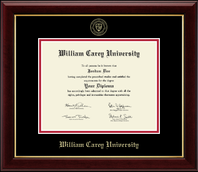 William Carey University diploma frame - Gold Embossed Diploma Frame in Gallery