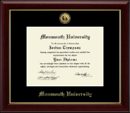 Monmouth University Gold Engraved Medallion Diploma Frame in Gallery