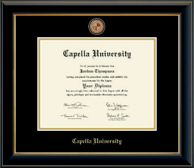Capella University diploma frame - Masterpiece Medallion Diploma Frame in Onyx Gold