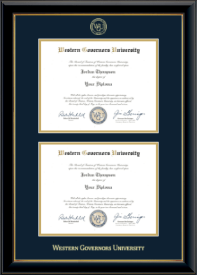 Western Governors University diploma frame - Double Diploma Frame in Onyx Gold