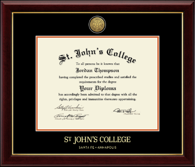 St. John's College-Annapolis diploma frame - Gold Engraved Medallion Diploma Frame in Gallery