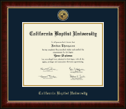 California Baptist University Gold Engraved Medallion Diploma Frame in Murano