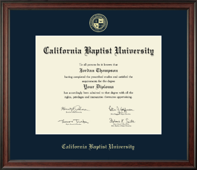 California Baptist University diploma frame - Gold Embossed Diploma Frame in Studio