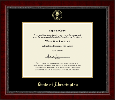 State of Washington certificate frame - Gold Embossed Certificate Frame in Sutton