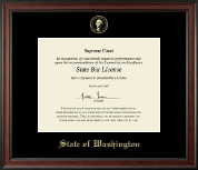 State of Washington Gold Embossed Certificate Frame in Studio