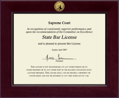 State of Washington certificate frame - Century Gold Engraved Certificate Frame in Cordova