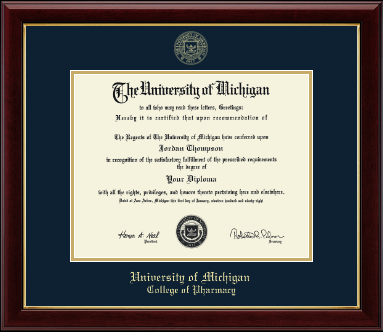 University of Michigan diploma frame - Gold Embossed Diploma Frame in Gallery